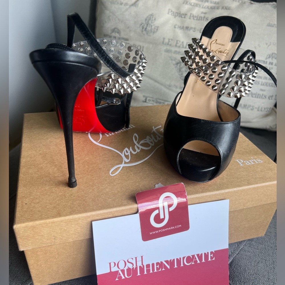 Black /Silver Studs Platform Sandals - image 8